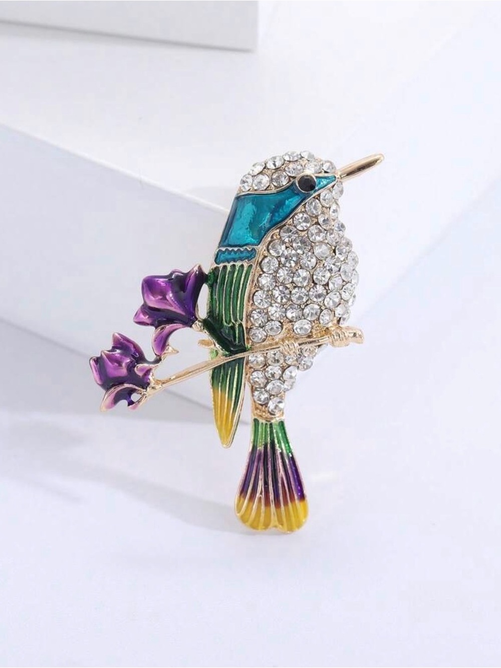 Bird On Flower Brooch